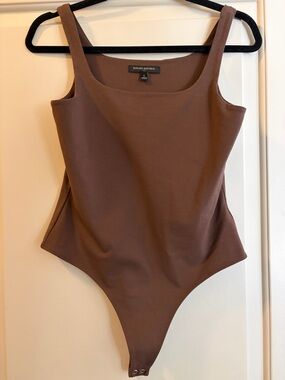 Banana Republic Chocolate Brown Double Lined Square Neck Bodysuit Size Small